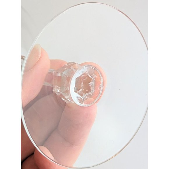 Vintage 1950s Clear Crystal Champagne Glass Platinum Trim MCM Bar Sherbet Glass - Picture 7 of 7